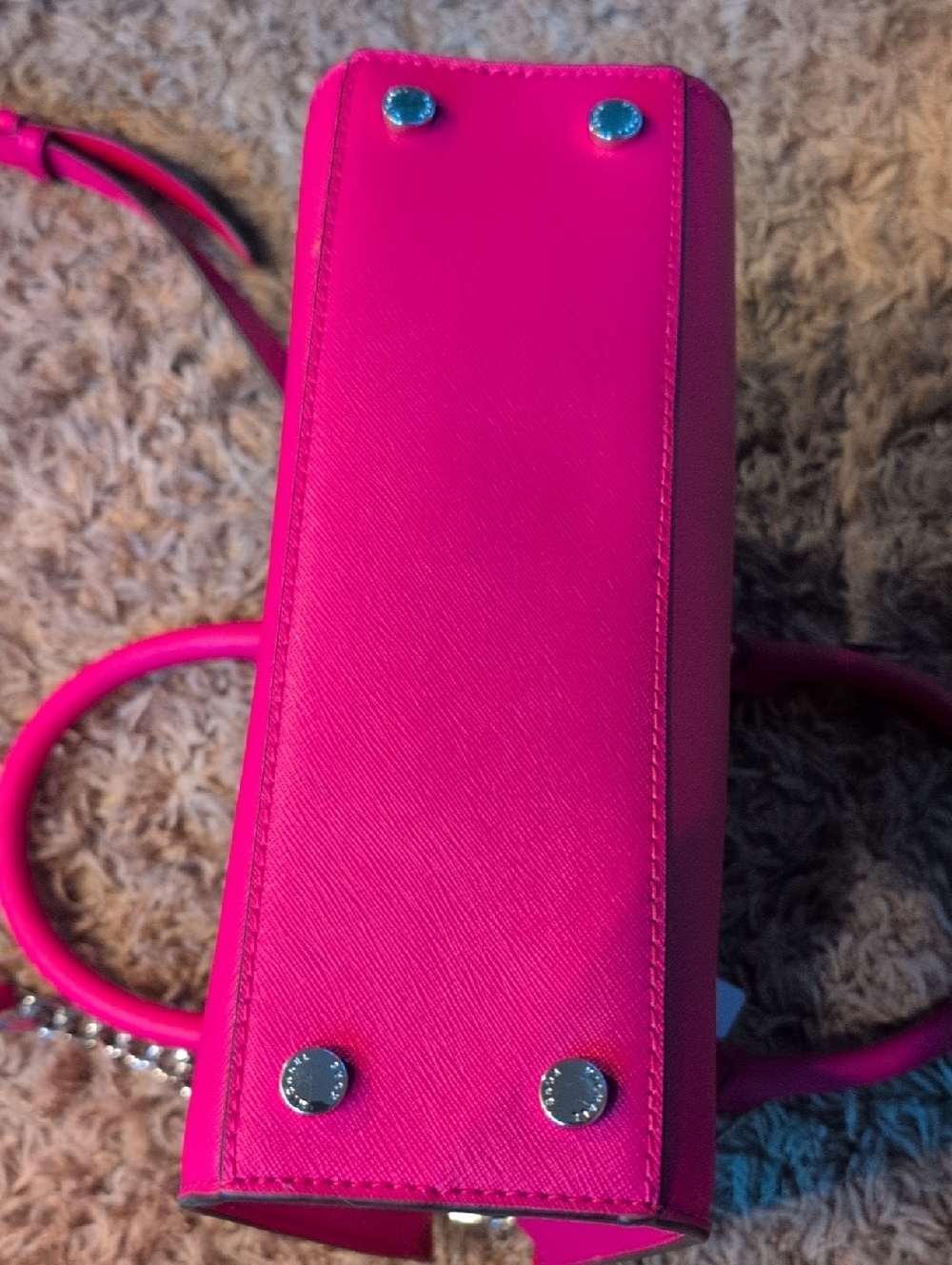 Michael Kors Hot Pink Saffiano Leather Satchel with Crossbody Strap - Picture 2 of 2